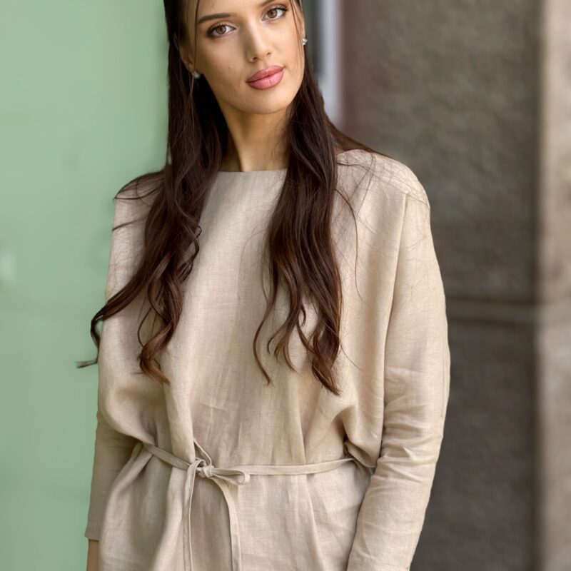 Бежова блузка - лен